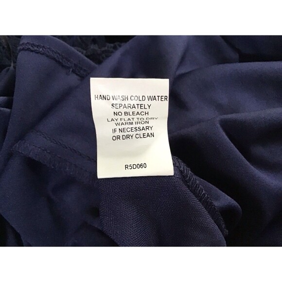 Chris McLaughlin Dress Size 22 Navy Blue Lace Lined Short Sleeve Business - Picture 7 of 8